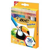 Lápis de Cor Sextavado Evolution 36 Cores Bic