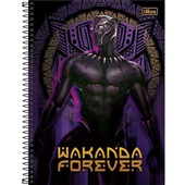 Caderno Universitário Capa Dura 160 FL Pantera Negra A 1 UN Tilibra