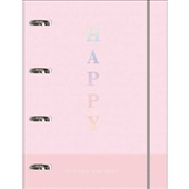 Caderno Argolado Cartonado Universitário Com Elástico 80 Folhas Happy
