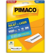 Etiqueta Adesiva InkJet e Laser Carta 25,4x66,7mm Branco 6080 10 Folha