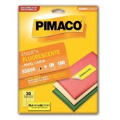 Etiqueta Adesiva InkJet e Laser Carta 25,4x66,7mm Amarelo Fluorescente 5580A 05 Folhas 150 Etiquetas Pimaco