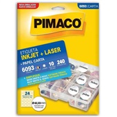 Etiqueta Adesiva InkJet e Laser Carta 42,33mm Branco 6093 10 Folhas 24