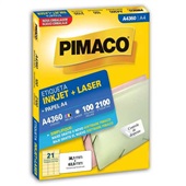 Etiqueta Adesiva InkJet e Laser A4 38,1x63,5mm Branco A4360 100 Folhas