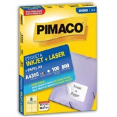Etiqueta Adesiva InkJet e Laser A4 67,7x99mm Branco A4365 100 Folhas 8