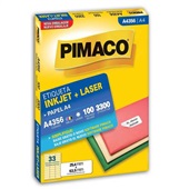 Etiqueta Adesiva InkJet e Laser A4 25,4x63,5mm Branco A4356 100 Folhas