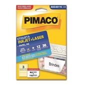 Etiqueta Adesiva InkJet e Laser A5 66x115mm Branco A5Q-66115 12 Folhas