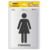 Placa de Sinalização Sanitário Feminino e Masculino 2 UN Pimaco