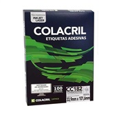 Etiqueta Adesiva InkJet e Laser Carta 33,9x101,6mm Branco CC182 100 Folhas 1400 Etiquetas Colacril