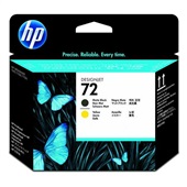 Cabeça de Impressão Preto Mate e Amarelo 130ml 72 C9384A CX 1 UN HP