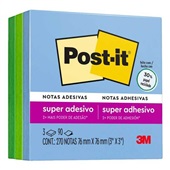 Bloco de Notas Adesivo Cubo Oásis 76x76mm 3 Cores 270 FL Post-It