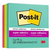 Bloco de Notas Adesivo Cubo Supernova 76x76mm 3 Cores 270 FL Post-It