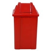 Lixeira Plástica Quadrada Vermelha com Tampa Vai-Vem 60L 59X29X36CM 1 UN JSN