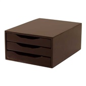 Gaveteiro em MDF com 3 Gavetas Tabaco 36x27x15cm 1 UN Souza