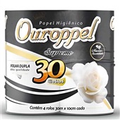 Papel Higiênico Folha Dupla 30m Branco PT 4 RL Ouroppel