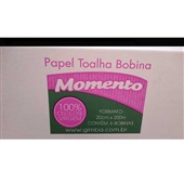 Papel Toalha Bobina Auto Corte 20cm x 200m CX 6 RL Momento