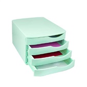 Gaveteiro em MDF com 4 Gavetas Verde Pastel 1 UN Waleu