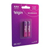 Pilha Recarregável Elgin AAA-900 mAh Cartela com 2 unds