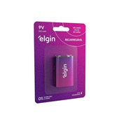 Bateria Recarregável Elgin 9V 250 mAh Cartela com 1 und