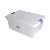 Caixa Organizadora com Travas 12,5L Branco 40,5x28x17cm 1 UN Plasvale