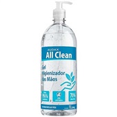 Álcool em Gel 70 Antisséptico All Clean 1L com Válvula Pump 1 UN Audax