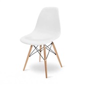Cadeira Eames em Polipropileno Base Madeira Branca  1 UN OR Design