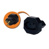 Adaptador de Tomada Tripolar Novo para Antigo Preto 4316 1 UN Force Li