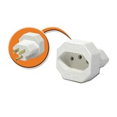 Adaptador de Tomada Tripolar Novo para Antigo Branco 4317 1 UN Force Line