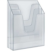 Organizador de Escritório Vertical Cristal 335x117x237mm 864 1 UN Acri