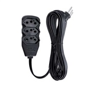 Extensão Elétrica Slim 3 Tomadas Tripolar Bivolt 10AMP 10m Preto Force