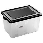 Caixa Organizadora com Tampa 38L Cristal 52x34,5x29,3cm 1 UN Plasvale