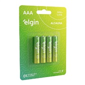 Pilha Alcalina Elgin AAA Cartela com 4 unds