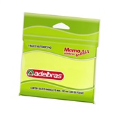 Bloco de Notas Adesivo Memo Notes 76X102mm Amarelo 100 FL Adelbras
