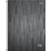 Caderno Universitário Capa Dura 10 Matérias 200 FL Zip Cinza 1 UN Tili
