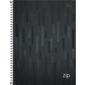 Caderno Universitário Capa Dura 10 Matérias 200 FL Zip Preto 1 UN Tilibra