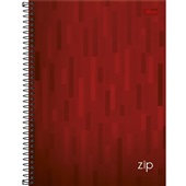 Caderno Universitário Capa Dura 10 Matérias 200 FL Zip Vermelho 1 UN T