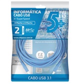 Cabo usb 3.1 macho x macho 2m Azul 5+