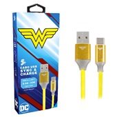 Cabo USB para USB-C - 2.0 - 1,5m DC Mobile - Mulher Maravilha 1 UN 5+