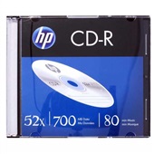 CD-R Gravável, 80 minutos, 700MB, velocidade 52X Slim, unid - HP
