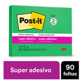 Bloco de Notas Super Adesivo 76x102mm Verde 90 FL Post-it