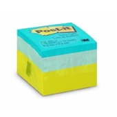 Bloco de Notas Adesivo Cubo Verde 47,6x47,6mm 3 Cores 400 FL Post-it