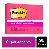 Bloco de Notas Super Adesivo 76x102mm Rosa 90 FL Post-it