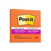 Bloco de Notas Super Adesivo 76x76mm Laranja Neon 90 FL Post-it