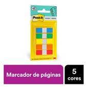 Marcador de Página Adesivo Flags 5 Cores Sortidas 11,9 mm x 43,2 mm 100 folhas Post-it