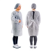 Avental Descartável Prevemax Manga Longa Branco PCT C/10 UN