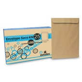 Envelope Saco Kraft Natural 75g 176x250mm CX 100 UN Romitec