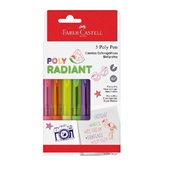 Caneta Esferográfica Colors Poly Radiant 0,7mm 5 UN Faber