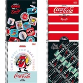 Caderno Universitário Espiral Coca-Cola Capas Sortidas 80 FL 1 UN Tili