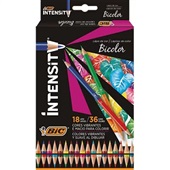 Lápis de Cor Sextavado Bicolor 36 Cores CX 18 UN Bic