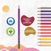 Lápis de Cor Paleta Especial Entardecer 12 Cores e 1 Lápis 6B 13 UN Tris