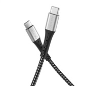 Cabo USB-C para USB-C nylon trançado 1.20MT ESC06BK Preto 1 UN Geonav